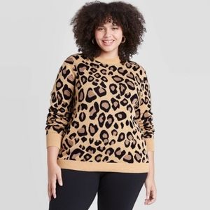 Ava & Viv Cheetah Print Sweater
